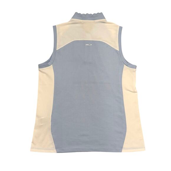 NWT Ralph Lauren RLX Golf Air Tech Pique-sl Mesh Mix Polo Baby Blue White Size L - Picture 3 of 12